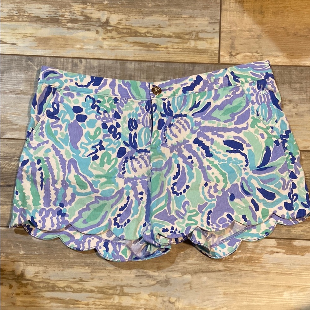 Lilly Pulitzer Blue and Purple Floral Shorts
